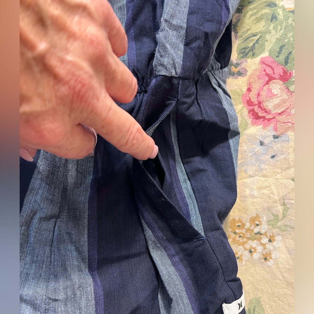 Hurley Navy and Gray Striped Romper - Picture 3 of 11